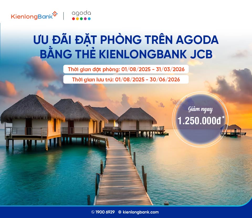 Giảm đến 12% khi đặt phòng trên Agoda